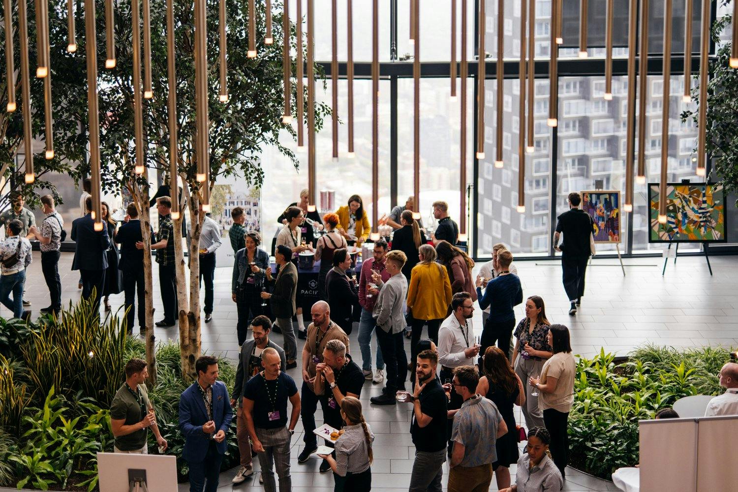 The crowd at Pride in Business's Pride in Art event in May 2023.
