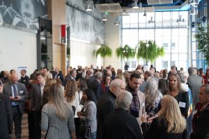 Crowd gathering at A Conversation with Prime Minister Mark Carney